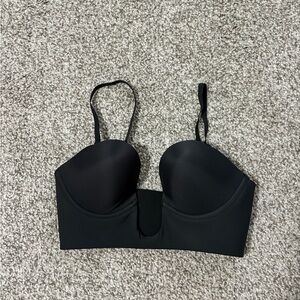 NWOT SKIMS Black Women's Plunge Front Bra